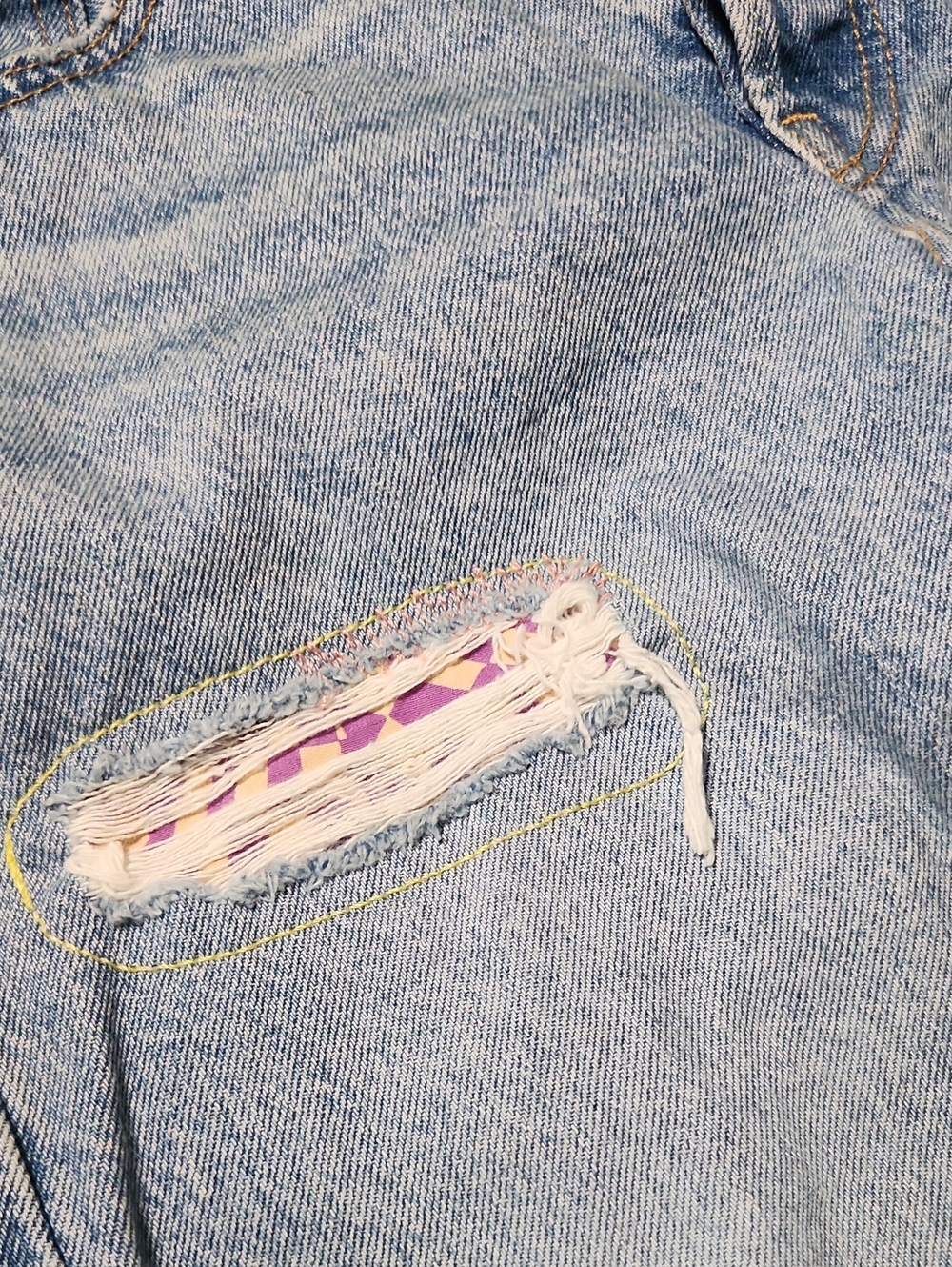 Levis Light Blue Distressed Denim Jean Shorts - Picture 11 of 11